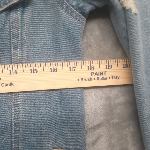Thread Supply Denim Jean Ripped Distressed Jacket Blue Size Small - Picture 6 of 9